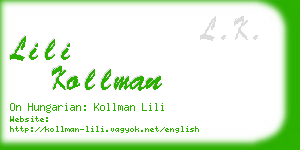 lili kollman business card